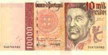 10.000 Escudos bill.